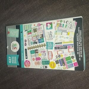 THE Happy Planner Color Story Sticker Book  used missed some stickers